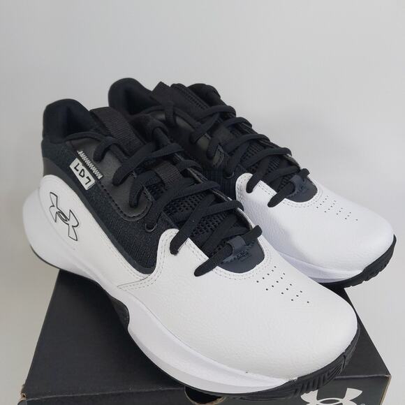 Under Armour Big Kids’ GS Lockdown 7 Sneakers Black/White, Boys’ Size 6Y - Picture 1 of 5